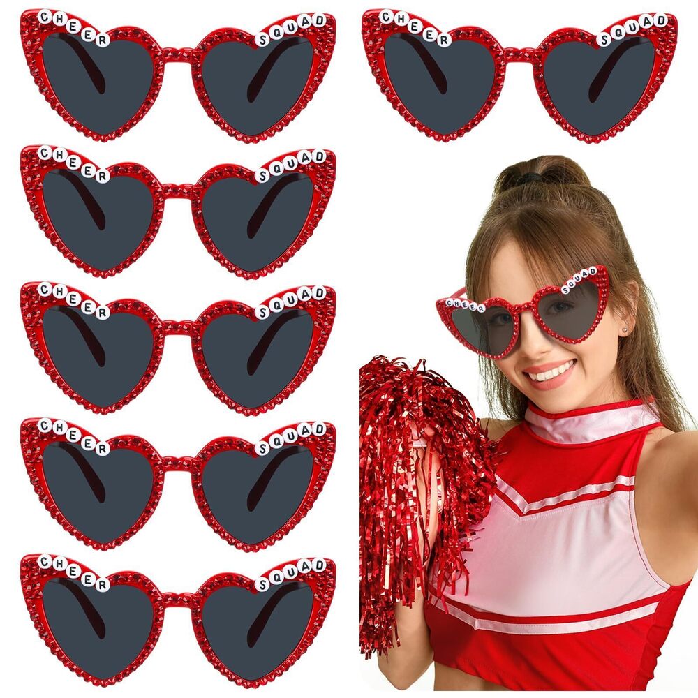 7699 6 Pcs Cheer Gifts Bulk for Team Sunglasses with Rhinestone Cheerleader